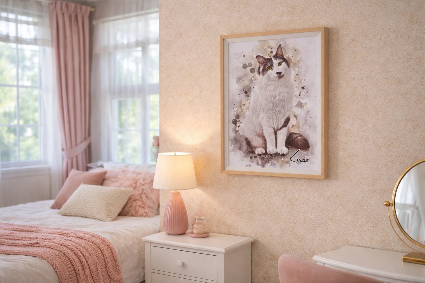Retrato de gato personalizado
