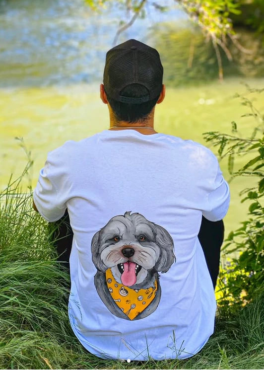 Polera personalizada con cara de perro