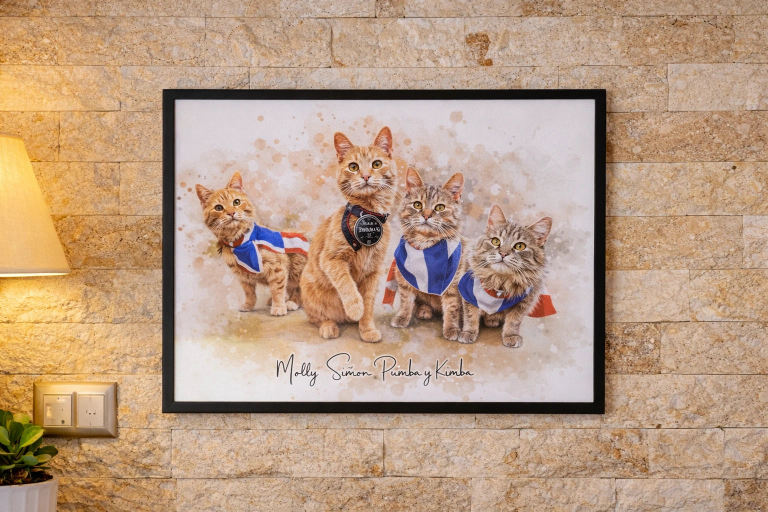 Retrato personalizado de gatos