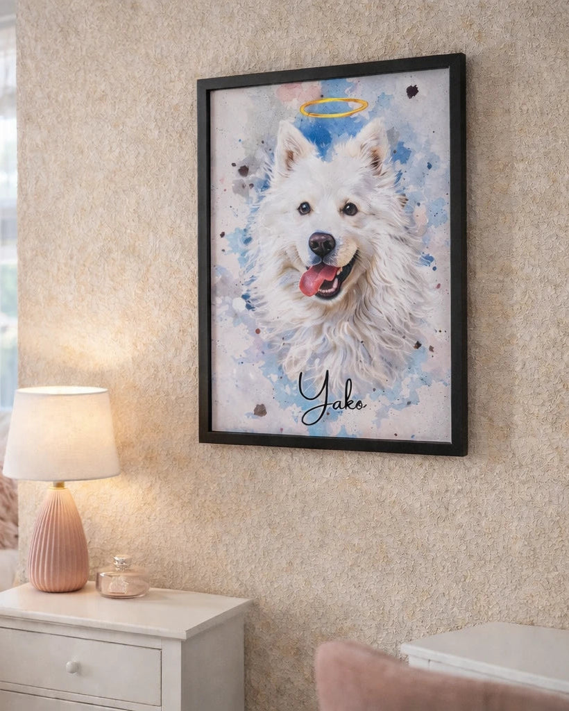 Retrato de perro con aureola